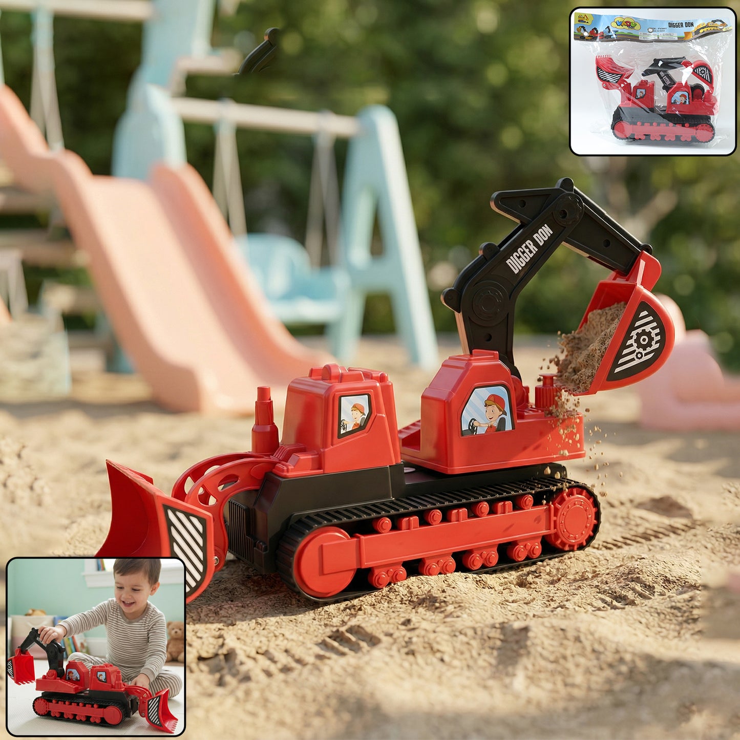 Digger Don Construction Track Toy - 1 Pc Excavator Vehicle for Kids - Great Price - Image 2