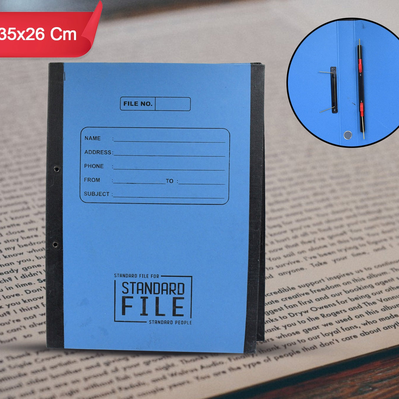 Standard File Plastic Clip File Folder Paper Holder Documents File (3526 Cm 1 Pc) - Happy Price - Image 1