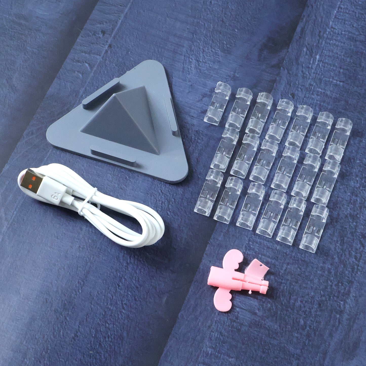 Mobile Stand, Charging Cable & Wire Clips Organizer Combo Set (1 Set) - Happy Price - Image 2