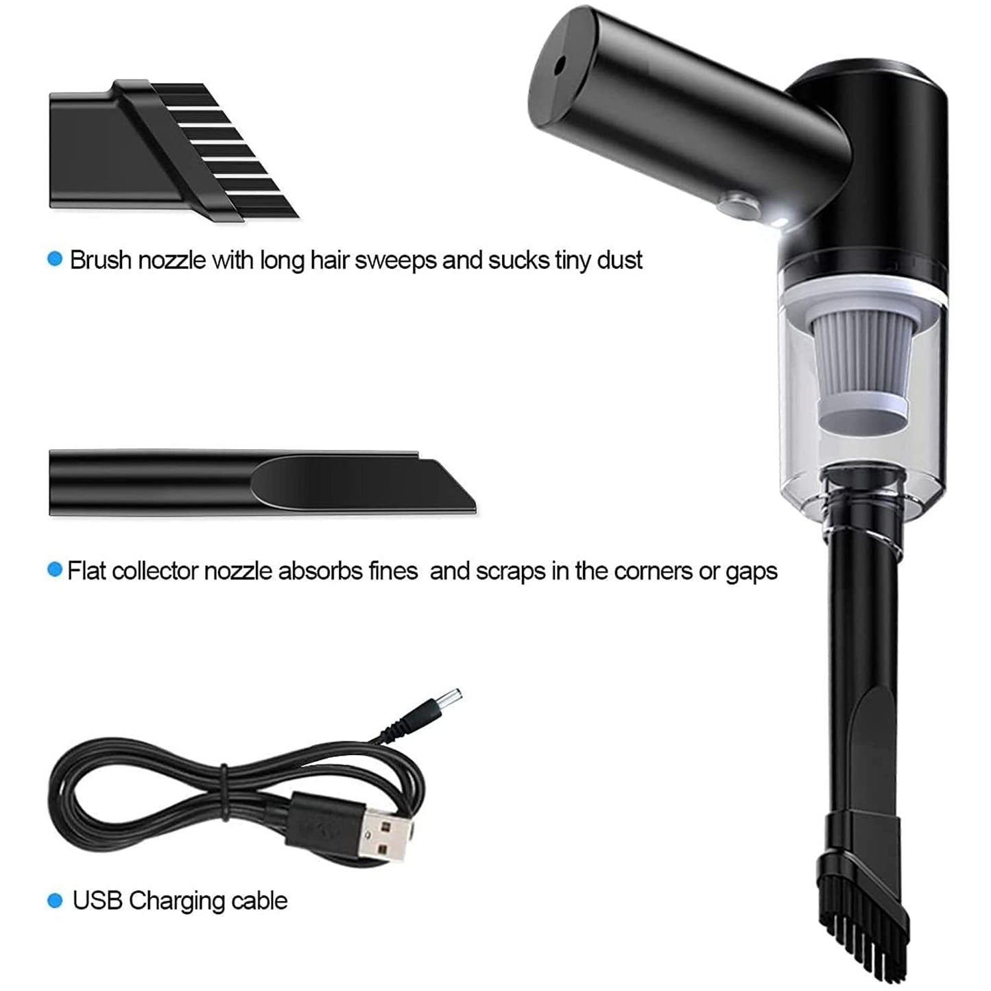 Vacuum Cleaner Dust Collection 2 In 1 Car Vacuum Cleaner 120w High-power Handheld Wireless Vacuum Cleaner Home Car Dual-use Portable Usb Rechargeable - Happy Price - Image 3