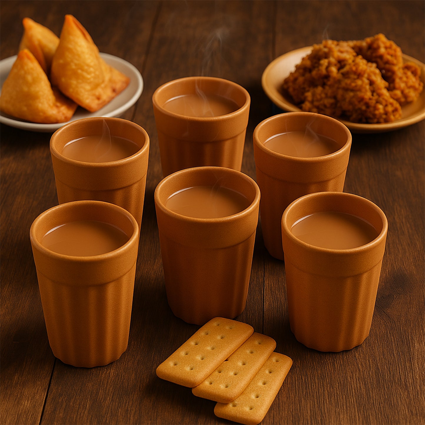 Set of 6 Traditional Chai Cups, 125 ML Each - Durable Glassware for Hot Beverages - Happy Price - Image 5