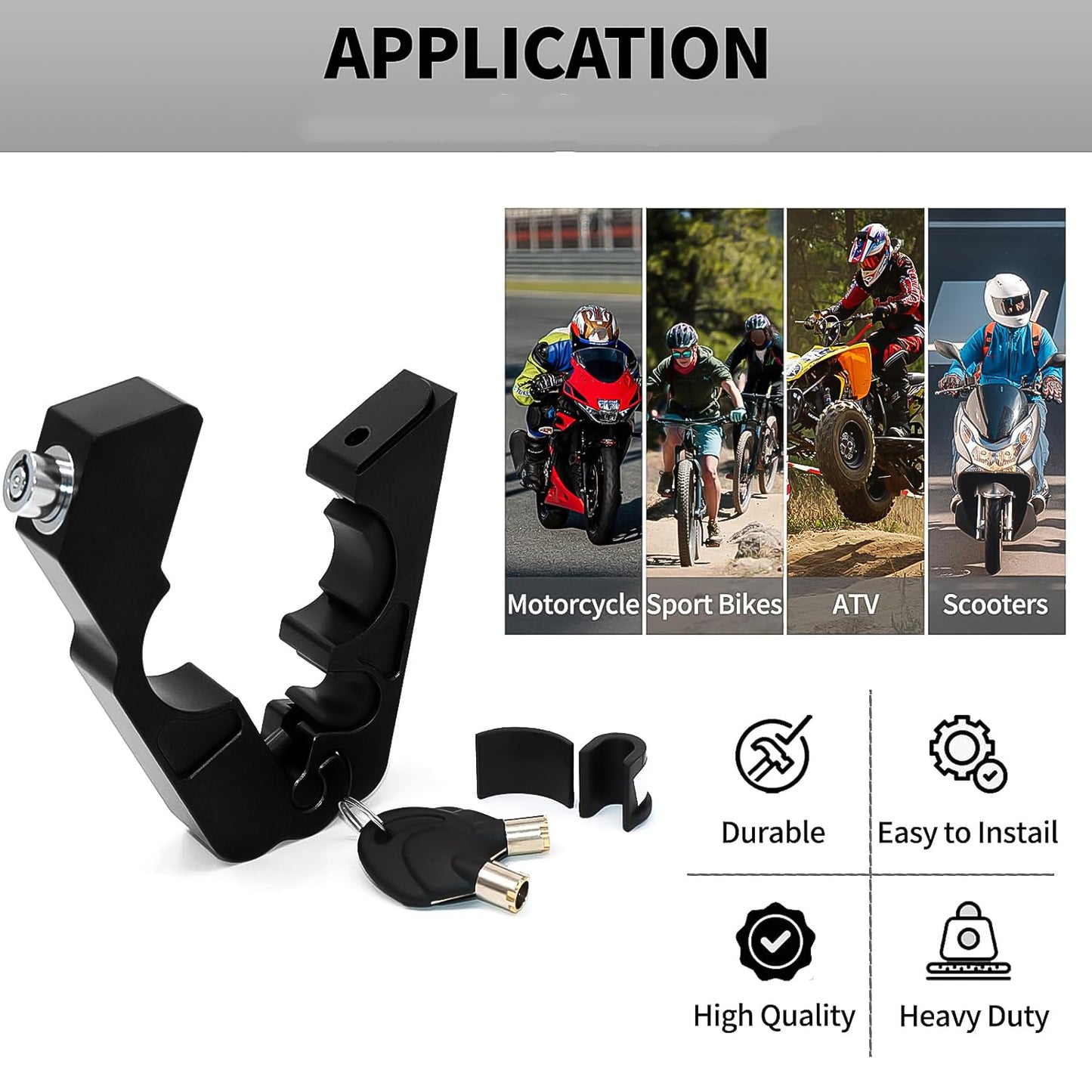 Motorcycle Grip Lock Universal Motorcycle Handlebar Throttle Grip Security Lock - Happy Price - Image 5
