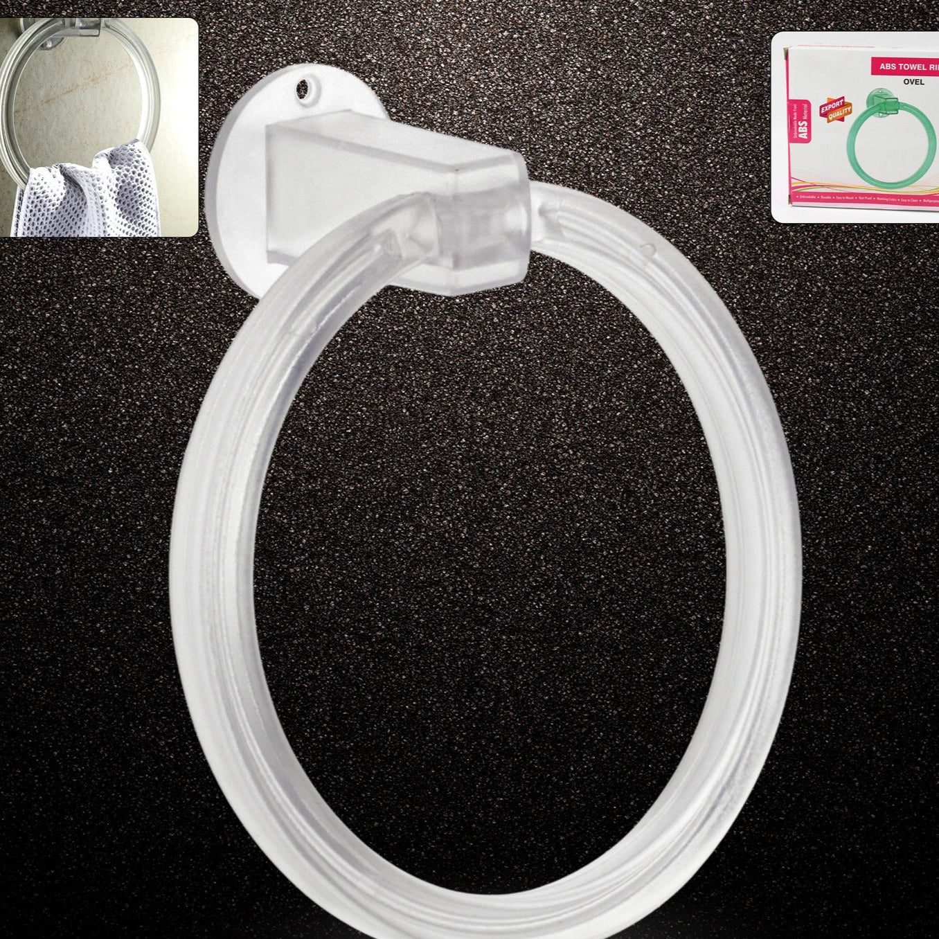 Unbreakable Abs Round Towel Ring Wall Mounted Stand Holder (1 Pc) - Happy Price - Image 1