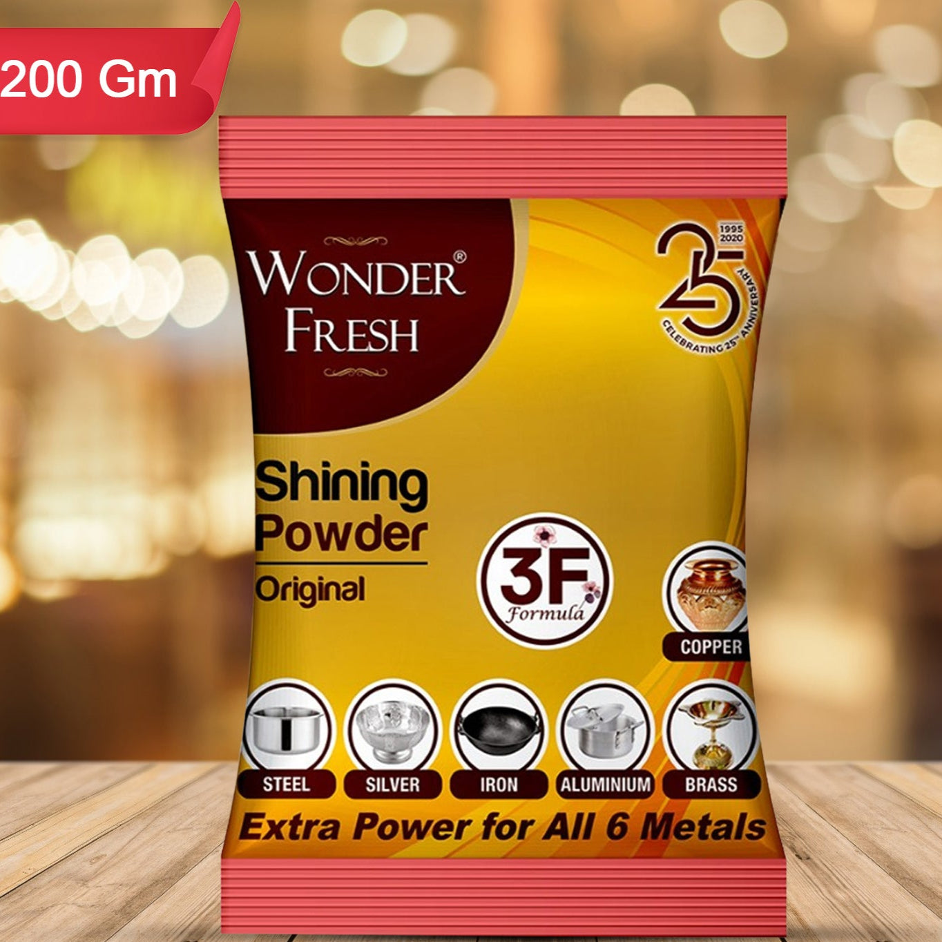 Shining Powder Cleans And Polishes Copper Brass Silver Aluminum Iron And Steel Removes Tarnish And Oxidation (200 Gm) - Happy Price - Image 1