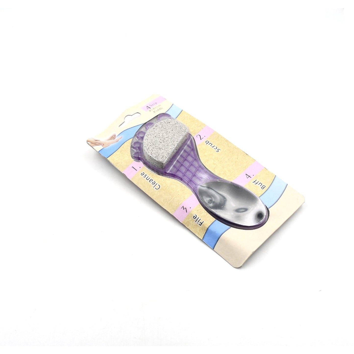 4 In 1 Pedicure Tool For Rough Dry Feet Dual-sided With Pumice Stone Soft Brush Steel Scrubber Emery File Softens Hard Foot Corns Calluses Cleanses Smoothens Dull Feet - Happy Price - Image 4