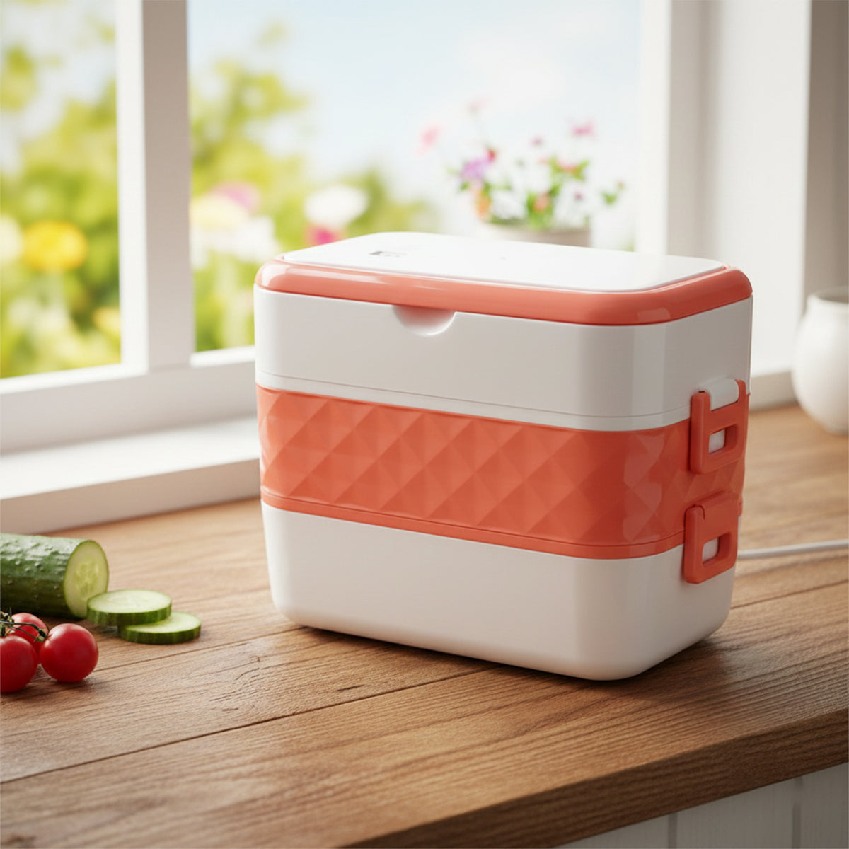 Electric Heated Lunch Box with Stainless Steel Containers - 1 Set - Happy Price - Image 3