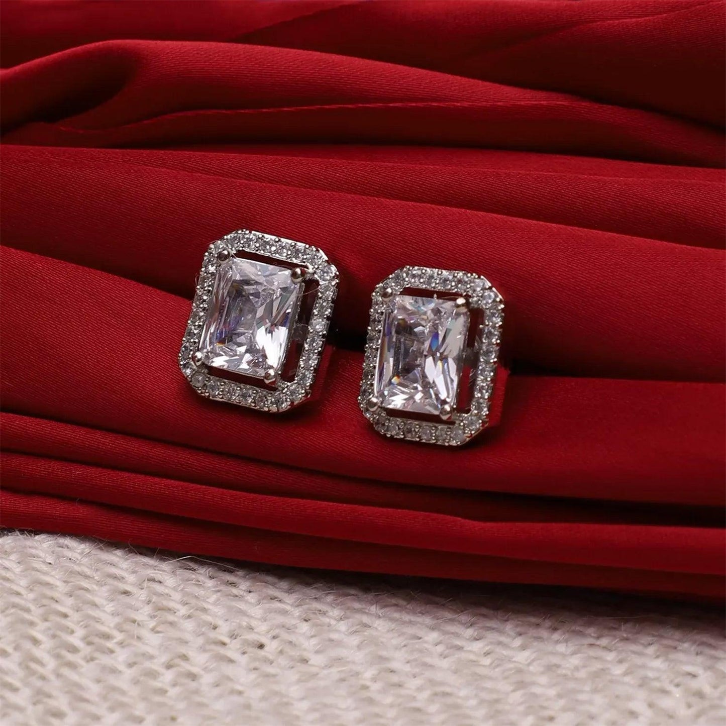 Diamond Jewellery Interchangeable Triangular Shaped Earrings (6 Pari Mix Color Design) - Happy Price - Image 6