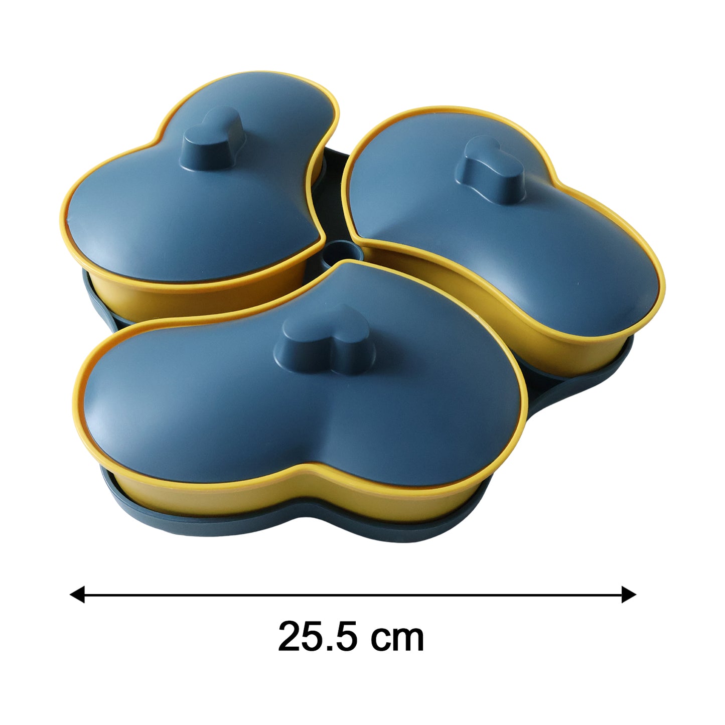 3 Section Snack Serving Tray with Lid - Dry Fruit & Candy Organizer (1 Pc) - Great Price - Image 5