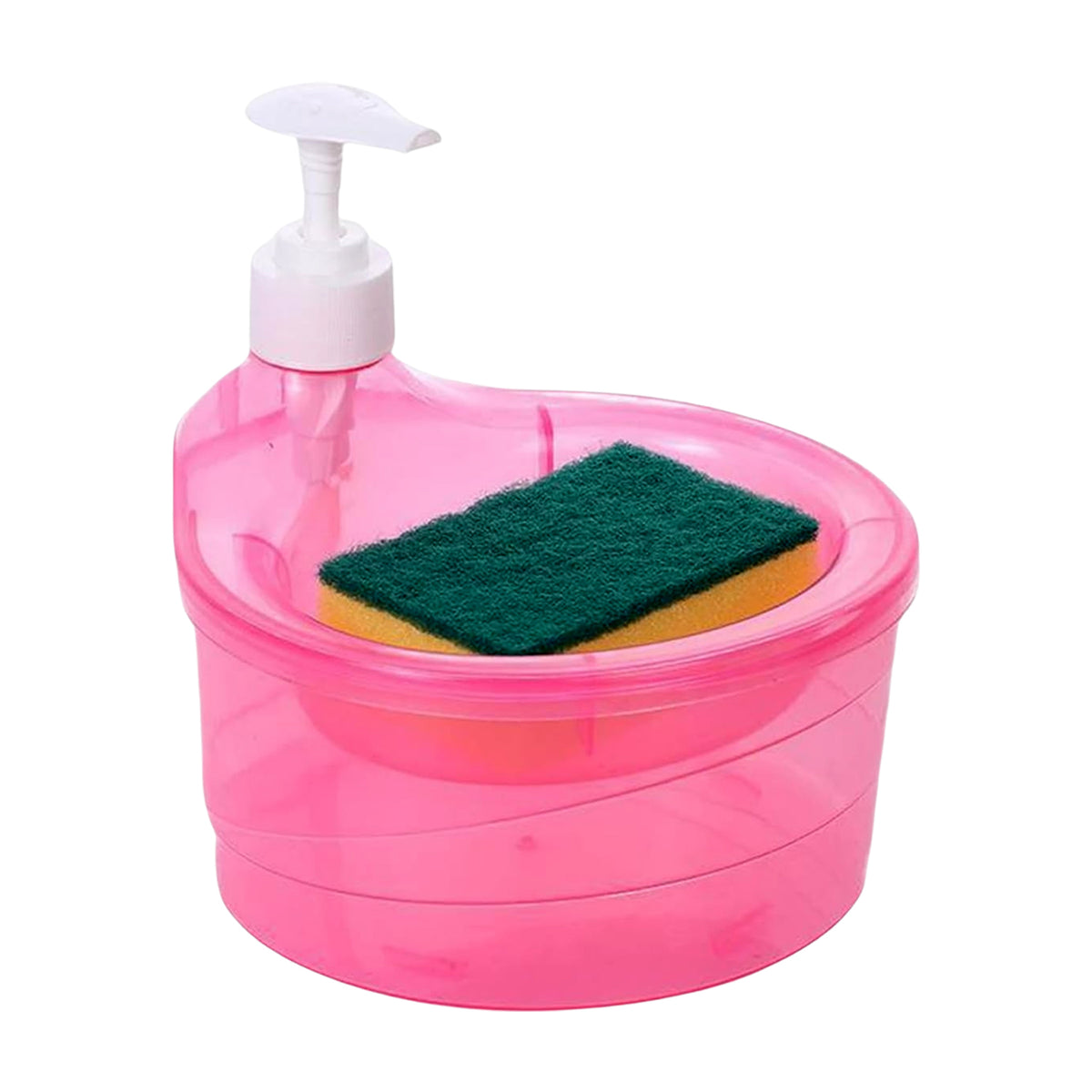 Double Layer Liquid Soap Dispenser With Pump And Sponge Practical For Hotel Sink Clear Soap Dispensing Liquid Pump Bottle For Home Kitchen Rectangle ( 2 In 1 ) - Happy Price - Image 6