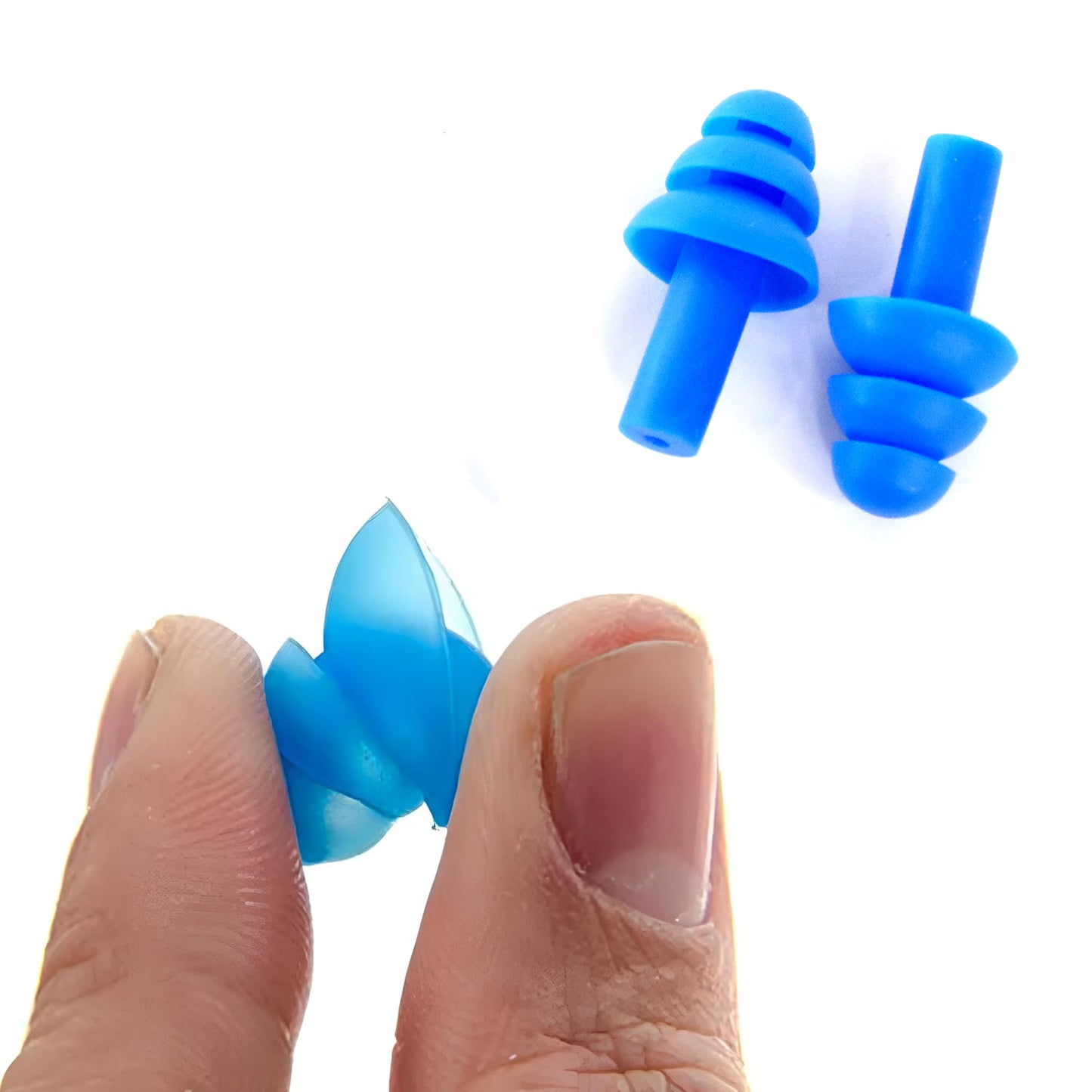 Reusable Silicone Ear Plugs for Swimming - Triple Flange Design, 1 Pair - Happy Price - Image 5
