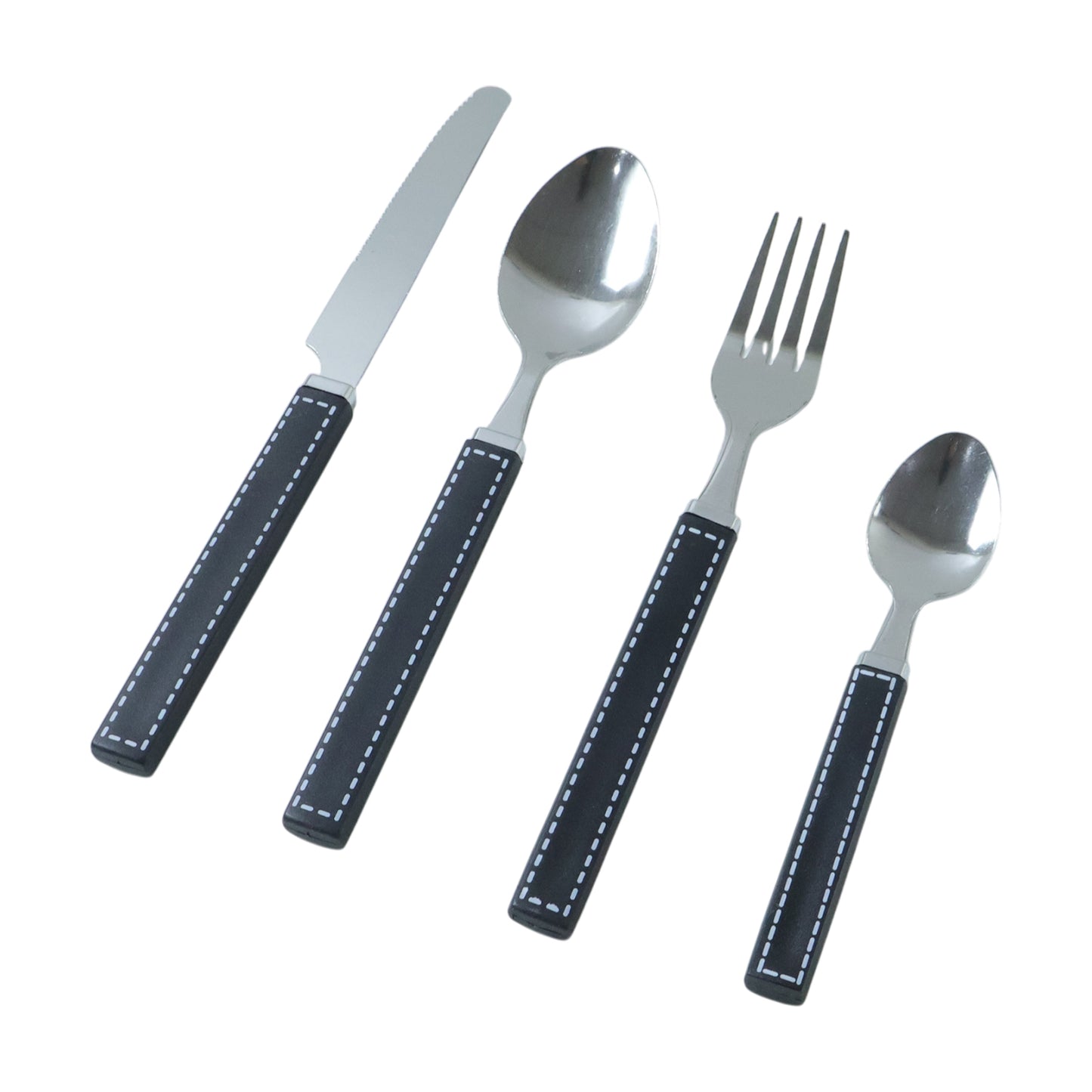 24 Piece Stainless Steel Cutlery Set with Plastic Handles and Tray - Great Price - Image 4