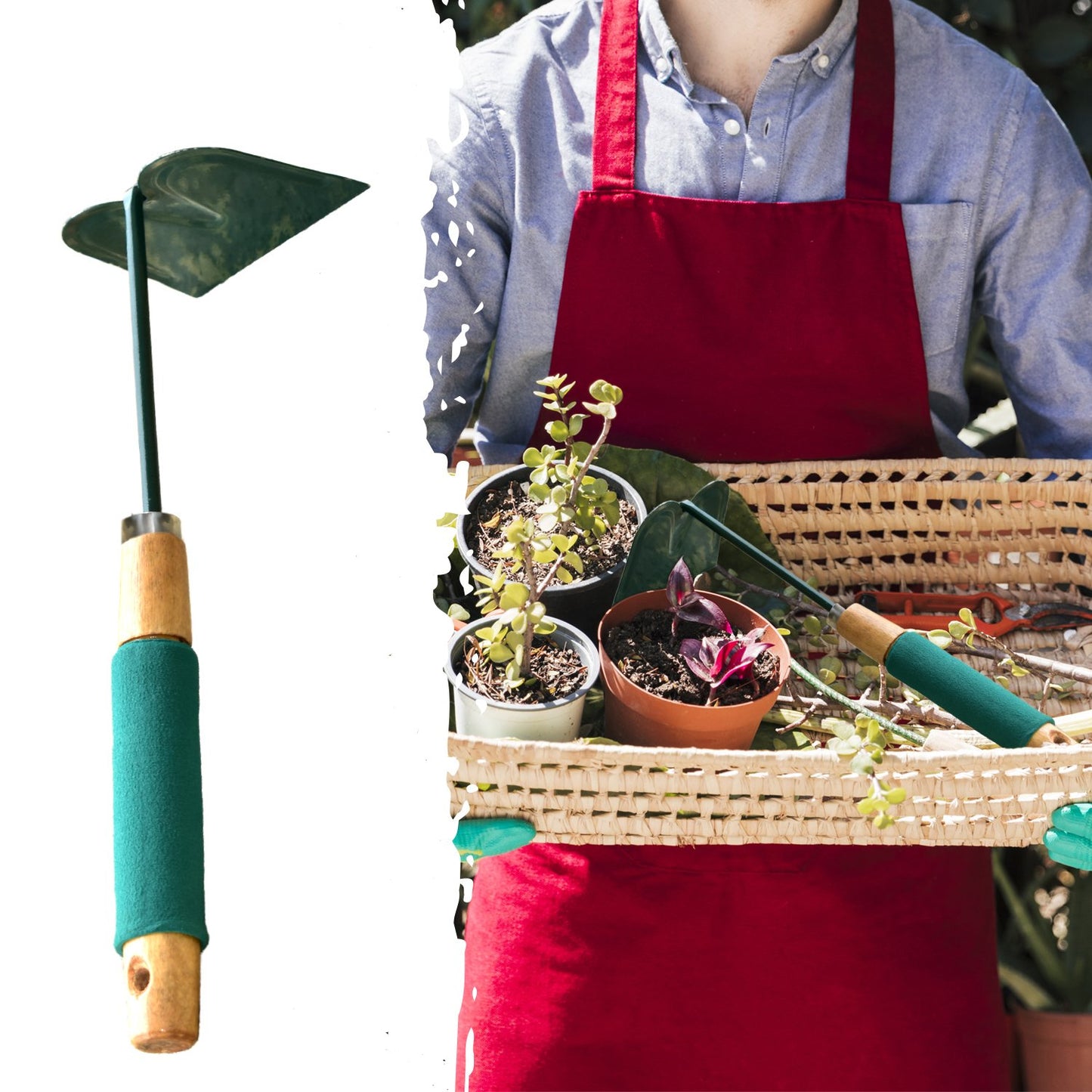 Garden Hoe with Dual-Action Prongs and Handle - Happy Price - Image 2