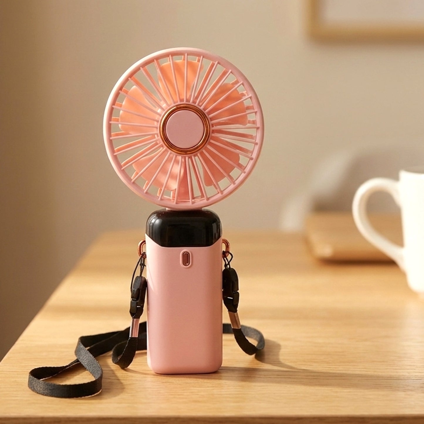 Rechargeable Portable Fan with Digital Display - USB Charging Handheld & Tabletop Cooler (1 Pc) - Happy Price - Image 5