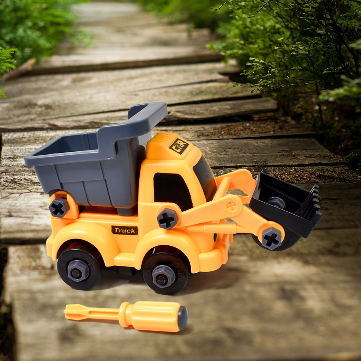Engineering Vehicles Nut Assembly Vehicle Toy Diy Nut Assembly Vehicle Model Toy Highly Simulation Children Kids Car Model Toy Set (2 Pc Set) - Happy Price - Image 3