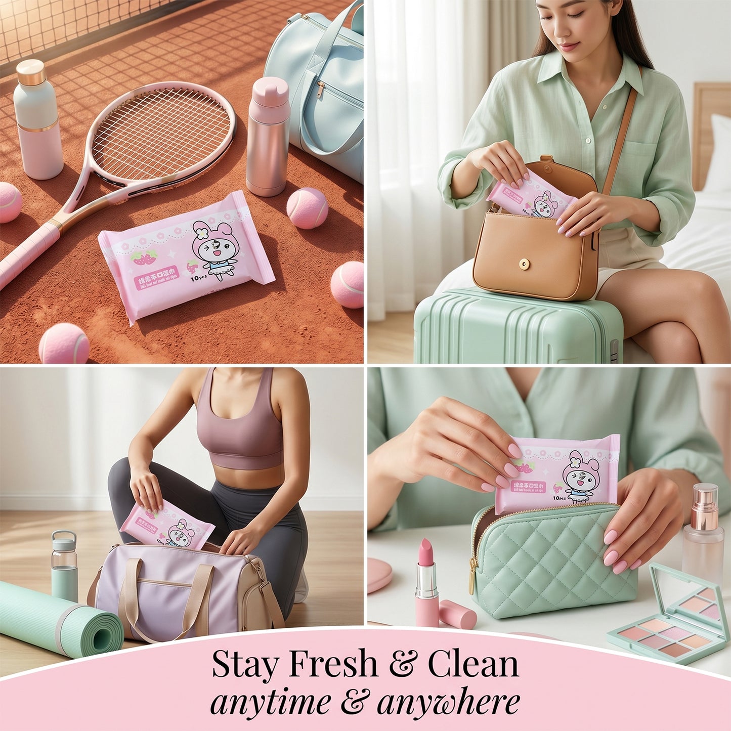 Cartoon Print Soft Wet Wipes - 10 Pieces Per Pack - Happy Price - Image 3
