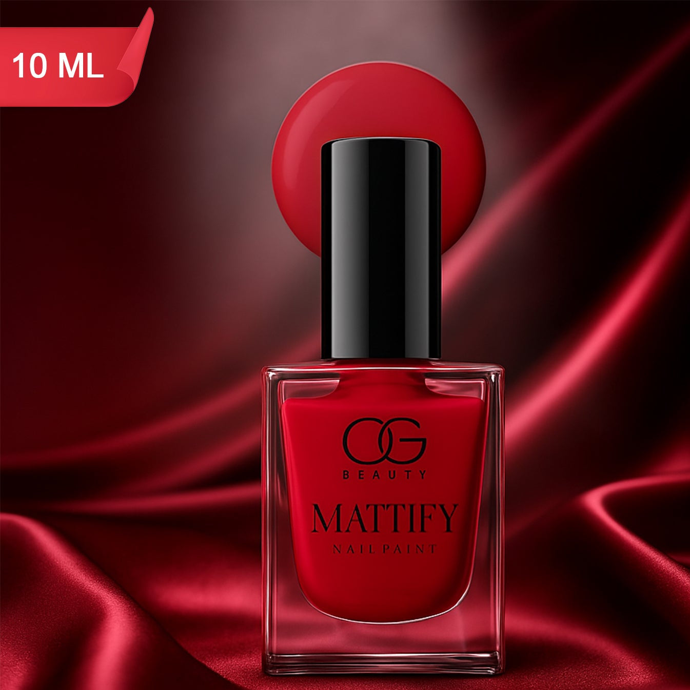 Red Carnival Matte Nail Polish - 10 ML, Long-Lasting & Quick Dry - Happy Price - Image 1