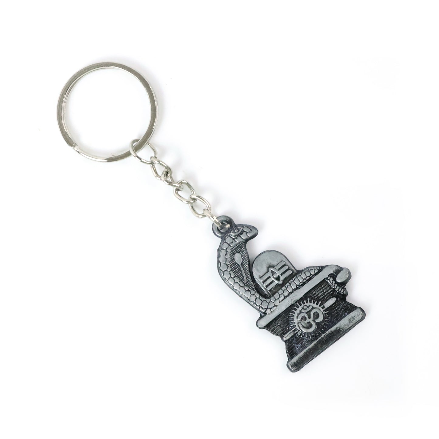 Lord Shiva Lingam with Serpent Silver Keychain (1 Pc) - Happy Price - Image 2