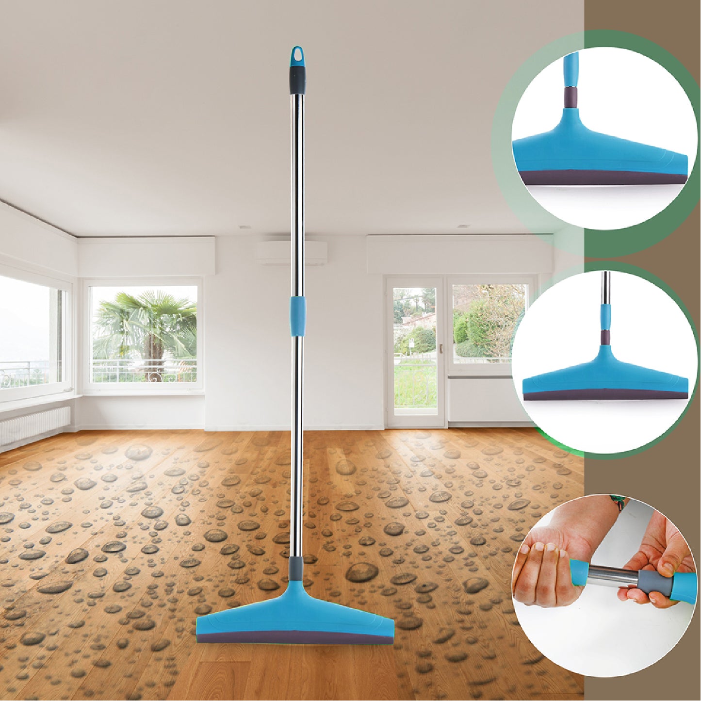 Adjustable Stainless Steel Floor Wiper with Telescopic Handle - Happy Price - Image 3