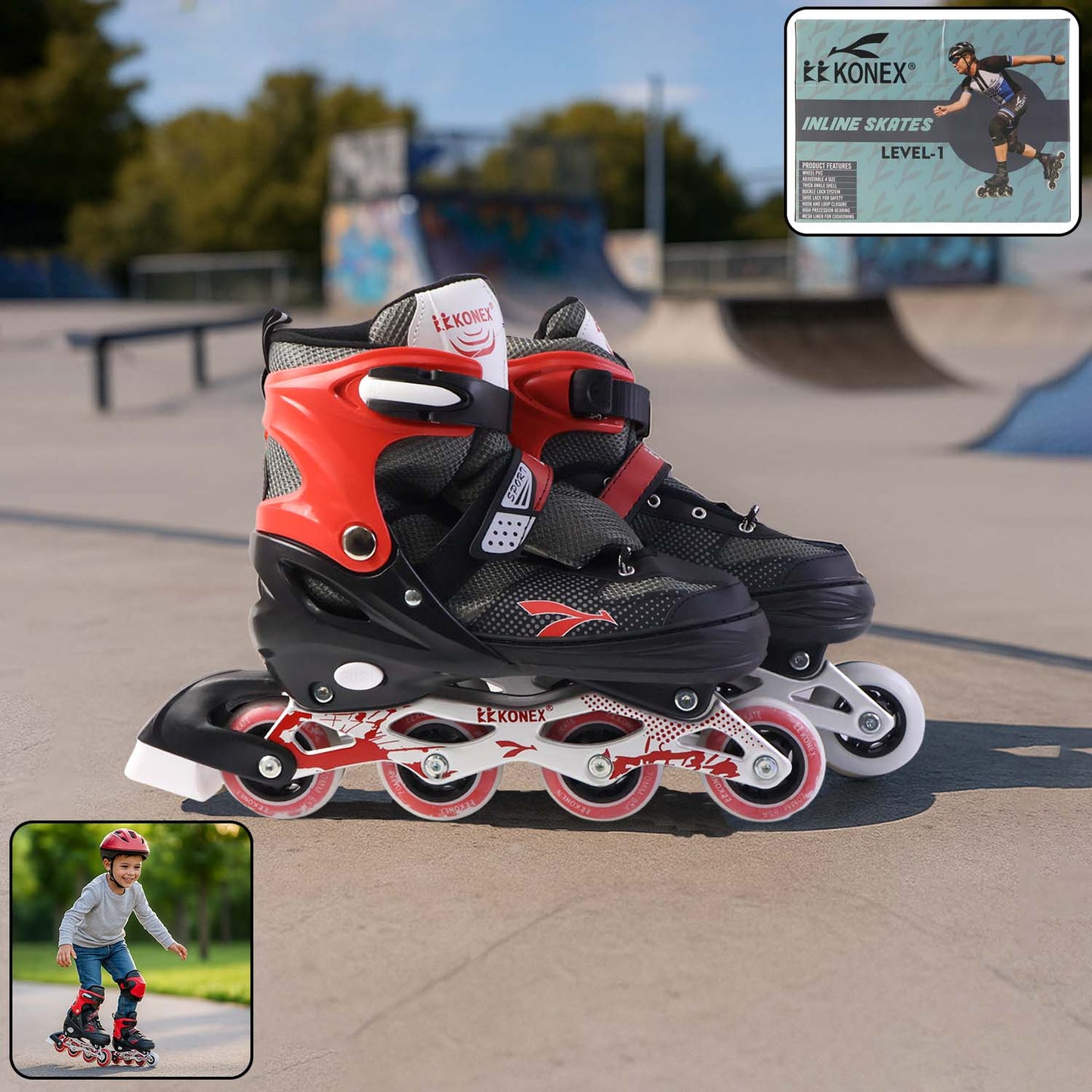 Adjustable Inline Skates for Kids & Adults - XL Size, Smooth PU Wheels, Aluminum Frame - Great Price - Image 2