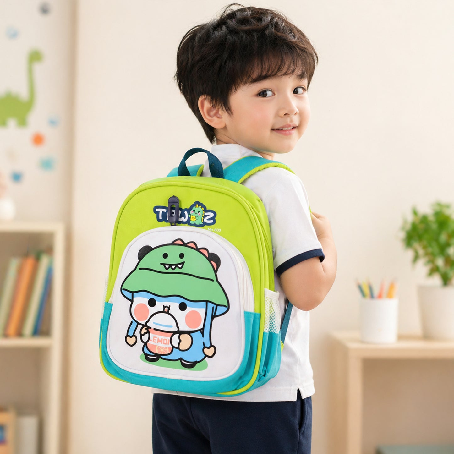 Kids Cartoon Print Sling Bag - Lightweight School & Travel Backpack (28x23 Cm) - Great Price - Image 6
