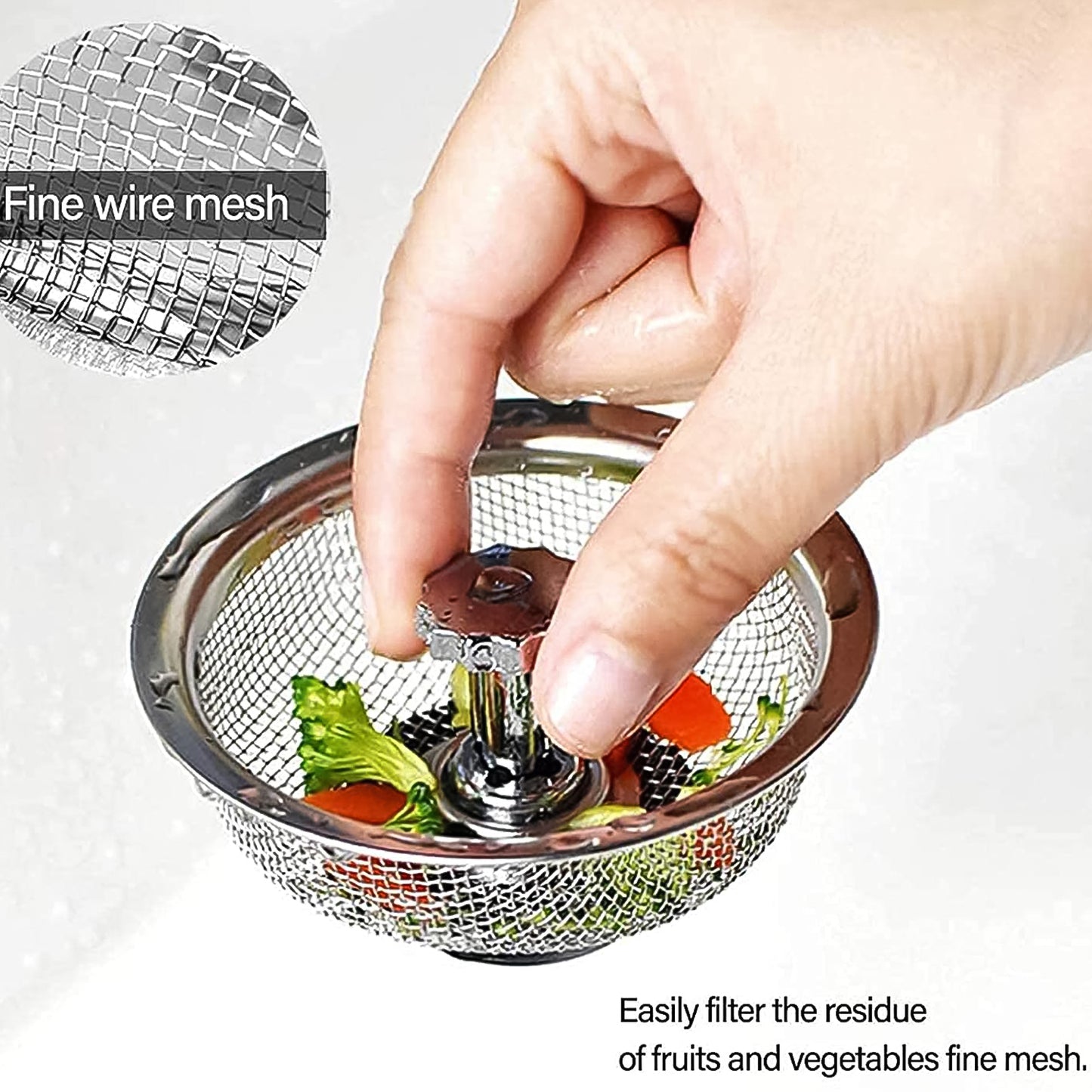 Stainless Steel Sink Strainer Basket Strainer Kitchen Sink Strainer (1 Pc) - Happy Price - Image 5