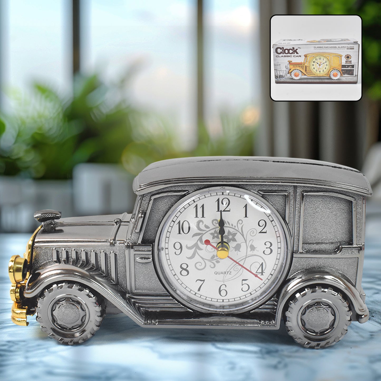 Car Shaped Alarm Clock with Pen Holder - ABS Desk Clock for Office & Bedroom - Happy Price - Image 5