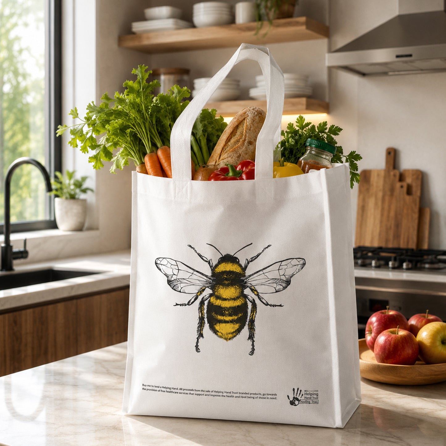 Bee Print Multipurpose Tote Bag - 1 Pc, 35x35cm - Happy Price - Image 6