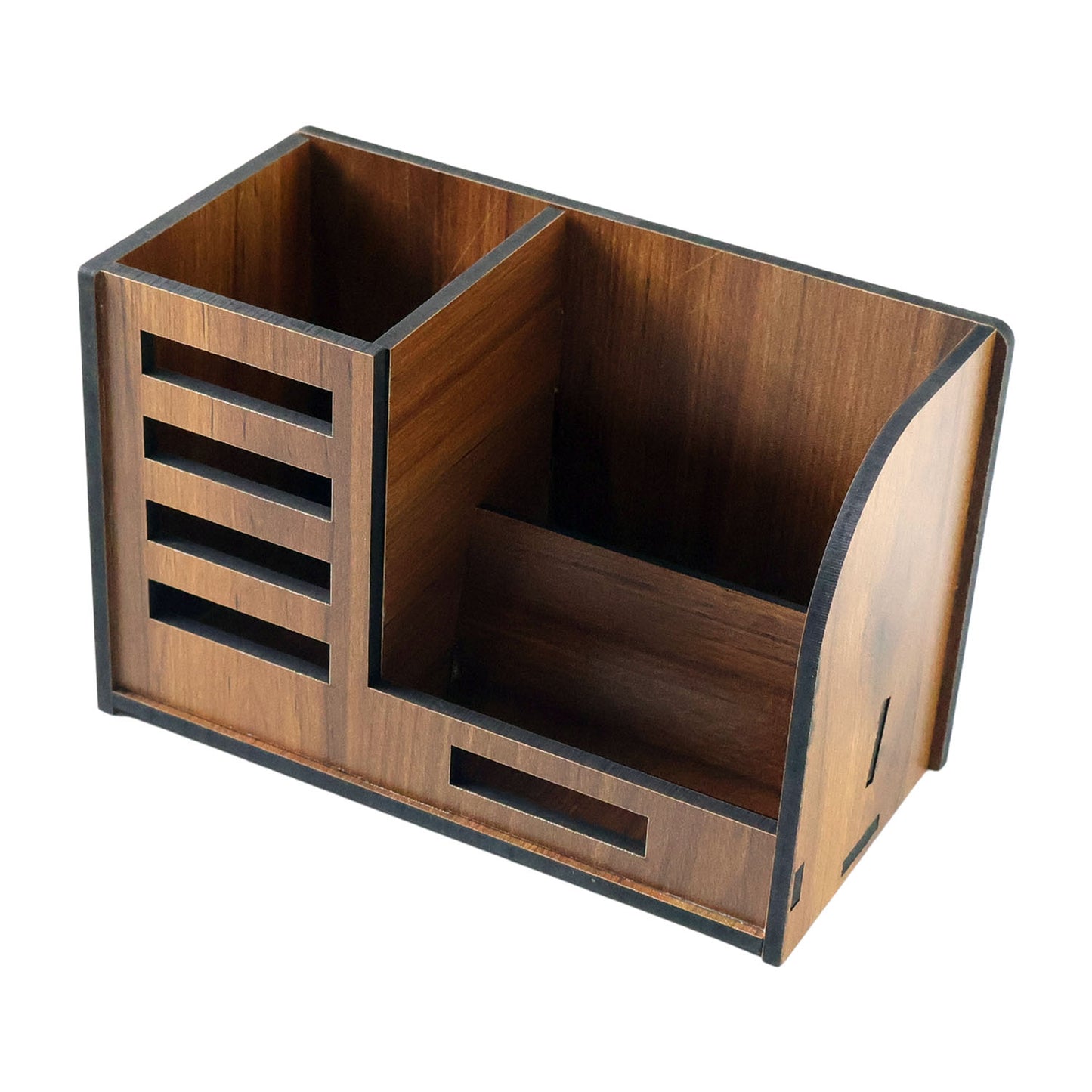 Wooden Desk Organizer with Phone Stand, Pen & Card Holder - 1 Pc - Happy Price - Image 4