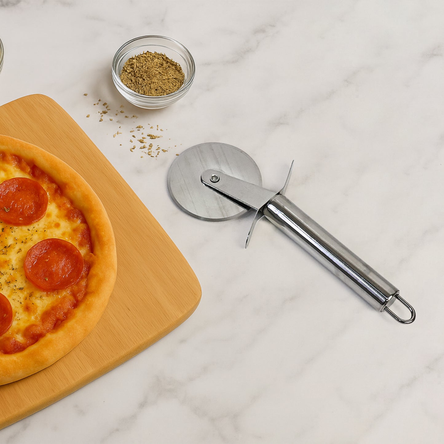 Stainless Steel Pizza Cutter Wheel with Ergonomic Handle - Sharp Rotary Blade for Effortless Slicing - Happy Price - Image 7