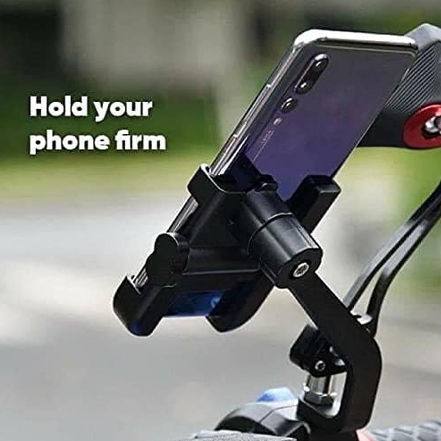 Mobile Phone Holder With Easy Adjustable Rear View Mirror Mount Solid Metal Cradle Stand Suitable For Bike Mobile Phones - Happy Price - Image 4