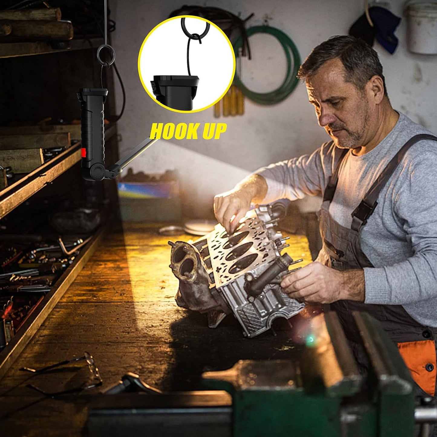 Compact Rechargeable LED Work Light with Flexible Arm & Magnetic Base - Happy Price - Image 6