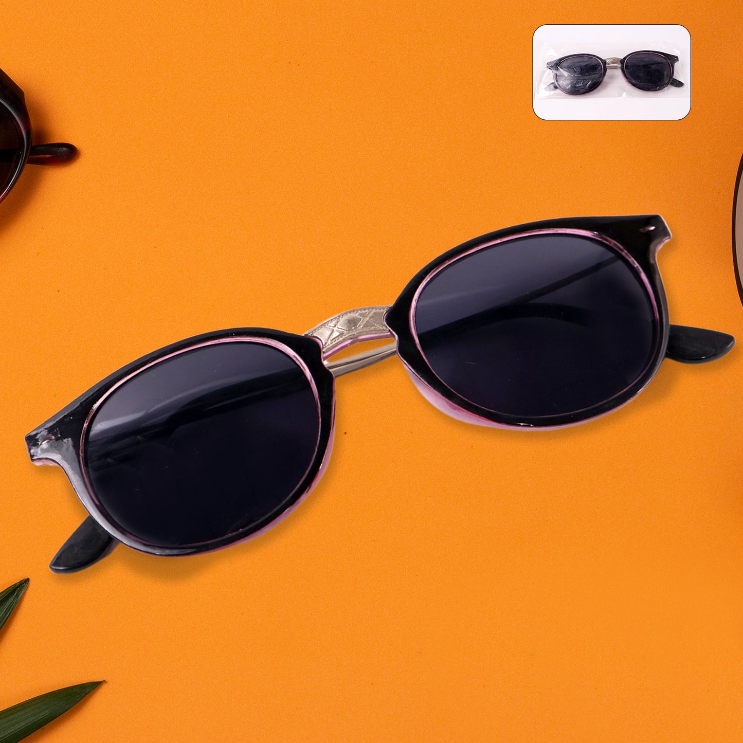 Pink Uv Protected Round Sunglasses Classic Sunglasses For Men Women Lightweight - Happy Price - Image 6