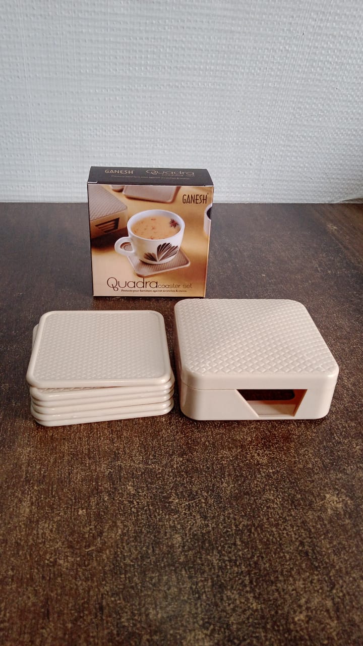 Ganesh Square Coasters Set with Storage Box - 6 Pcs Premium Drink Mats - Happy Price - Image 7