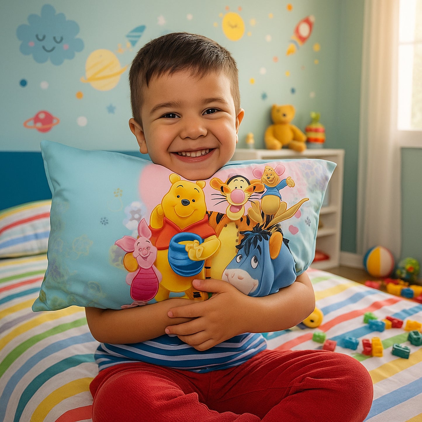 Cute Cartoon Character Plush Pillow for Kids - Soft & Cozy Bedding (40 x 25 Cm, 1 Pc) - Happy Price - Image 3