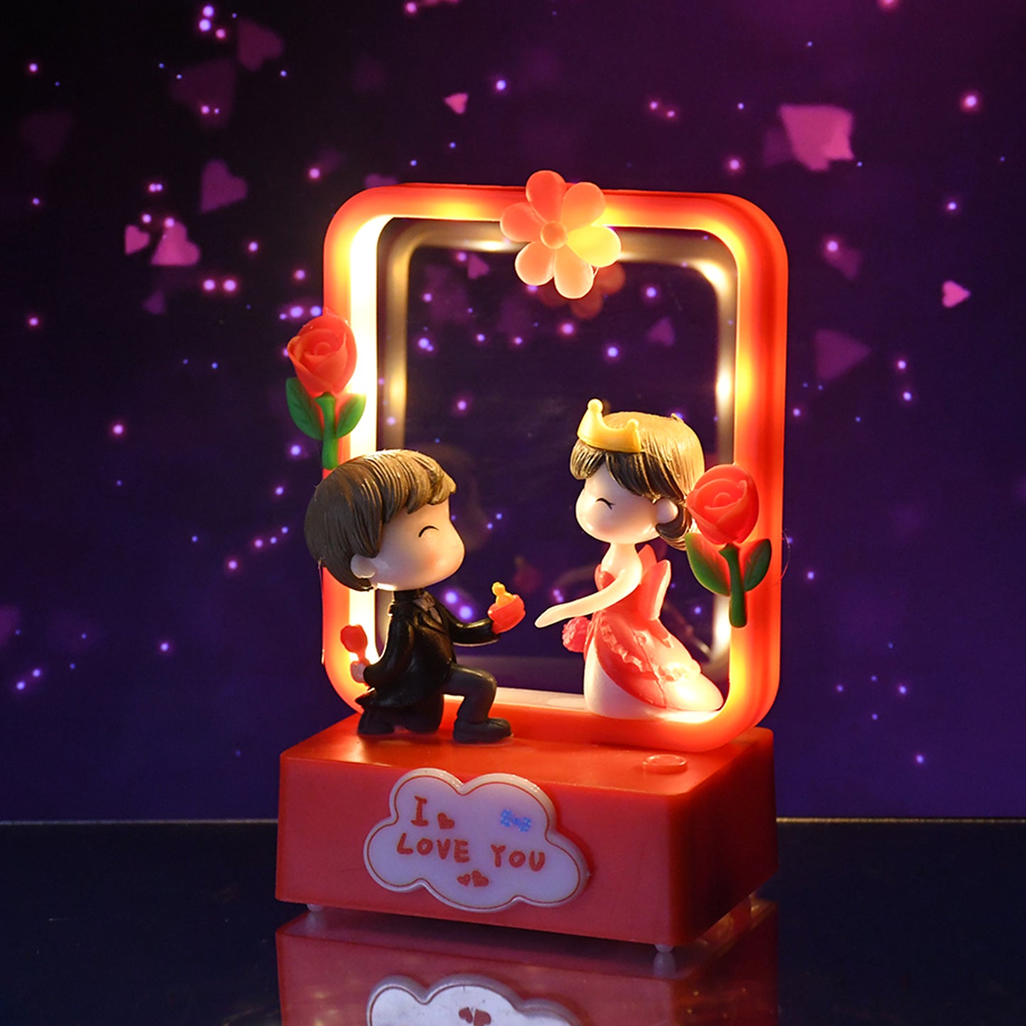 Romantic Couple Figurine with LED Light Showpiece (1 Pc) - Happy Price - Image 5