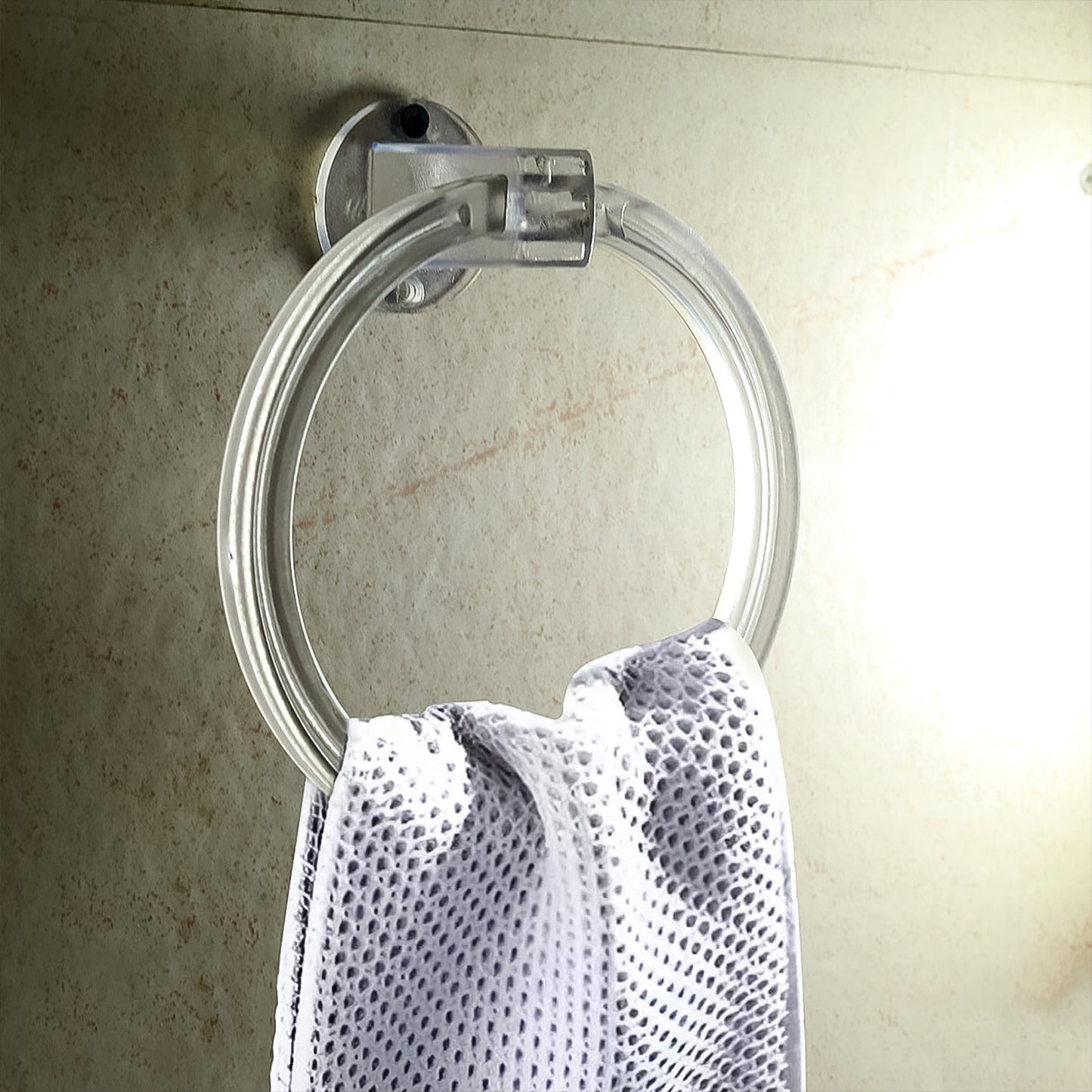 Unbreakable Abs Round Towel Ring Wall Mounted Stand Holder (1 Pc) - Happy Price - Image 3