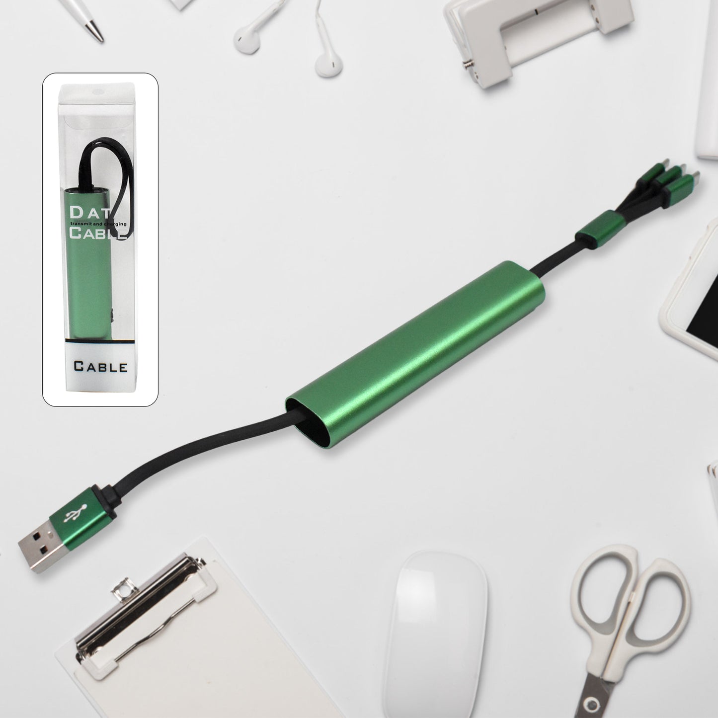 Charging Cable 3 In 1 Extendable Data Transmit Charging Cable (1 Pc) - Happy Price - Image 2