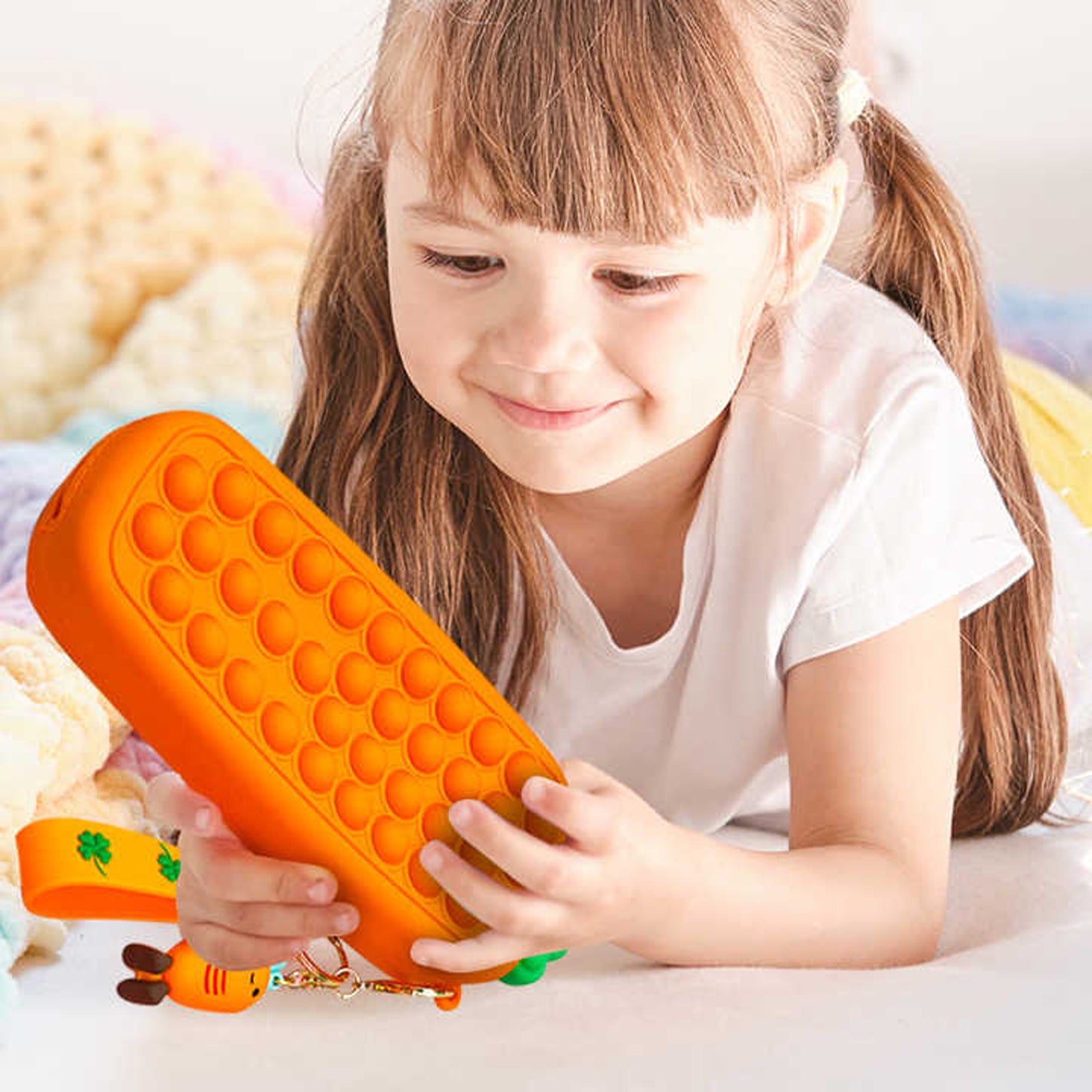 Silicone Pop It Pencil Pouch with Zipper - 1 Pc - Great Price - Image 6