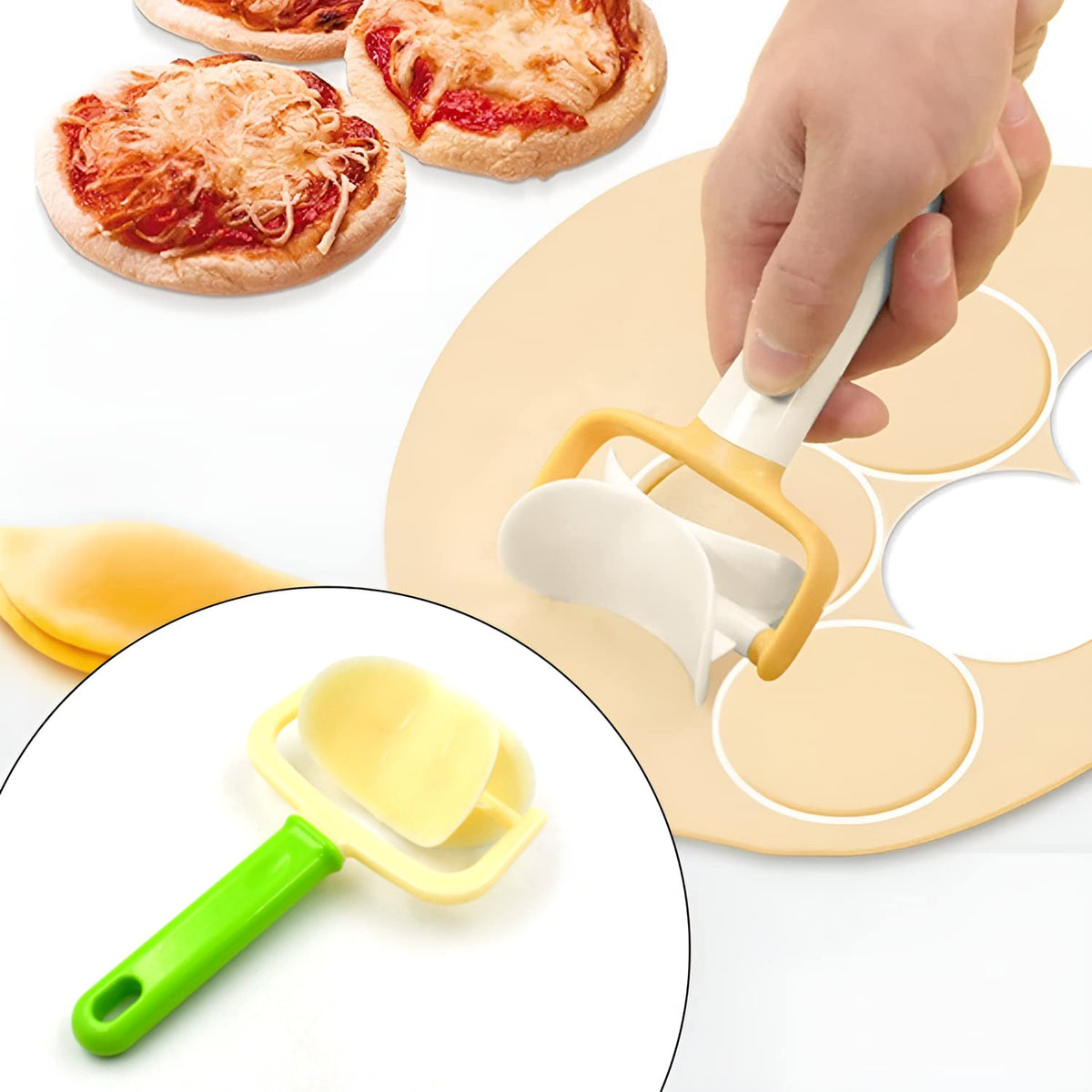 Plastic Round Roll Forming Cutter Cake Ball Tongs And Molds Puri Cutter Roller Machine For Baking Tools (1 Pc Mix Color) - Happy Price - Image 5