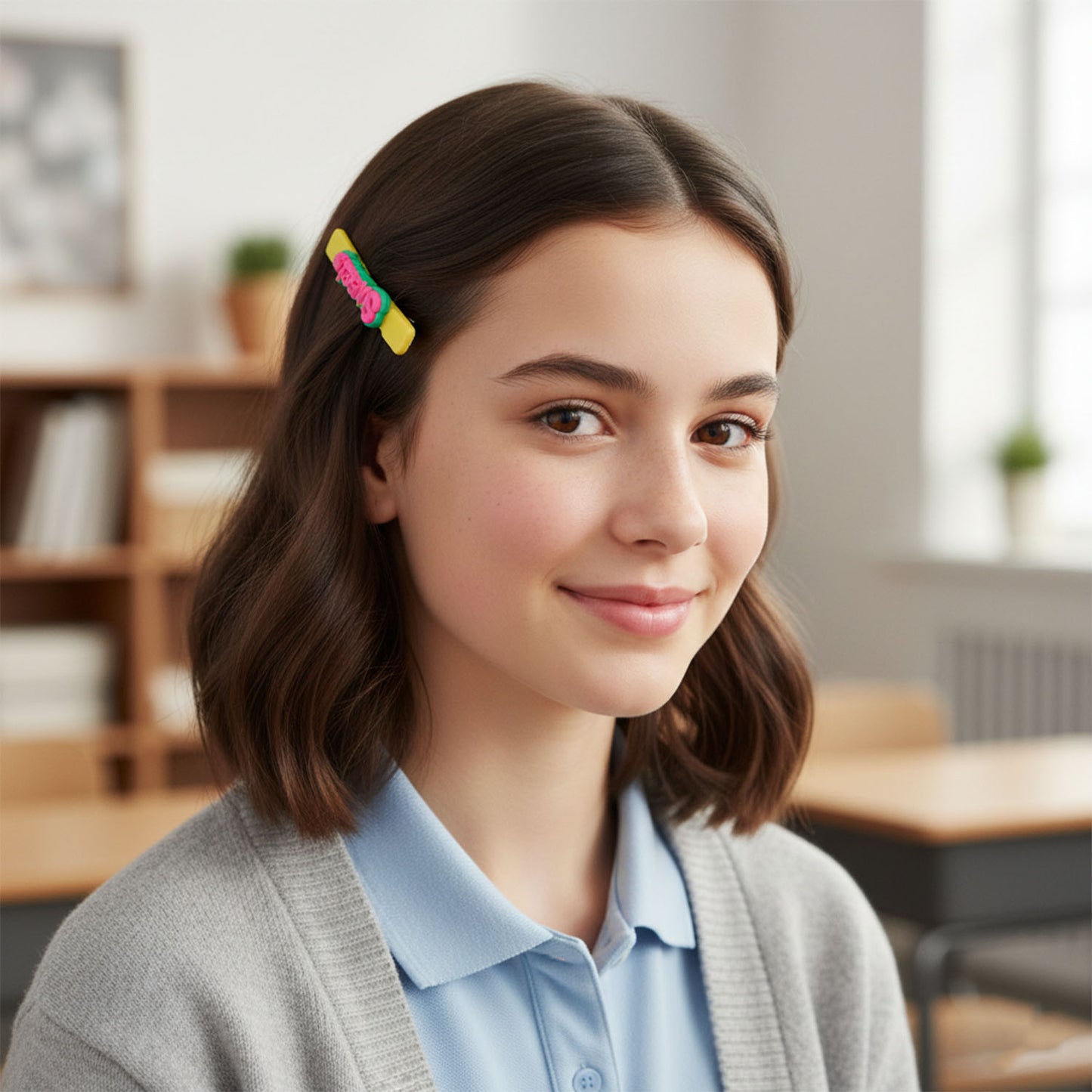 Sweet Text Hair Clips for Girls - 4 Pc Fashion Hair Pins - Happy Price - Image 6