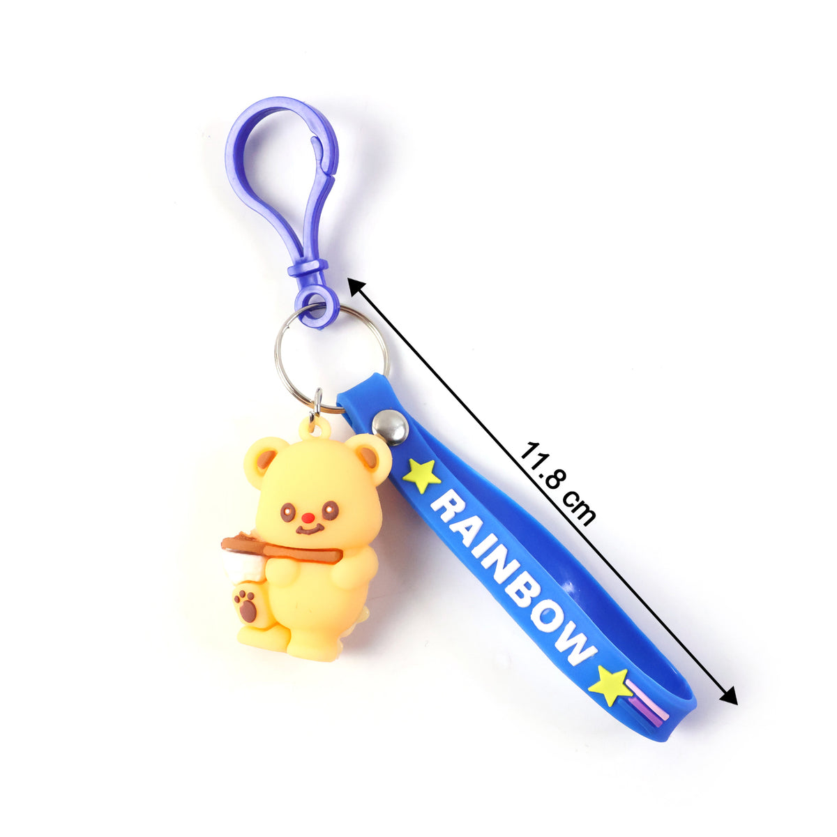 Cute Bear Character Keychain with Rainbow Strap - 1 Pc - Happy Price - Image 5