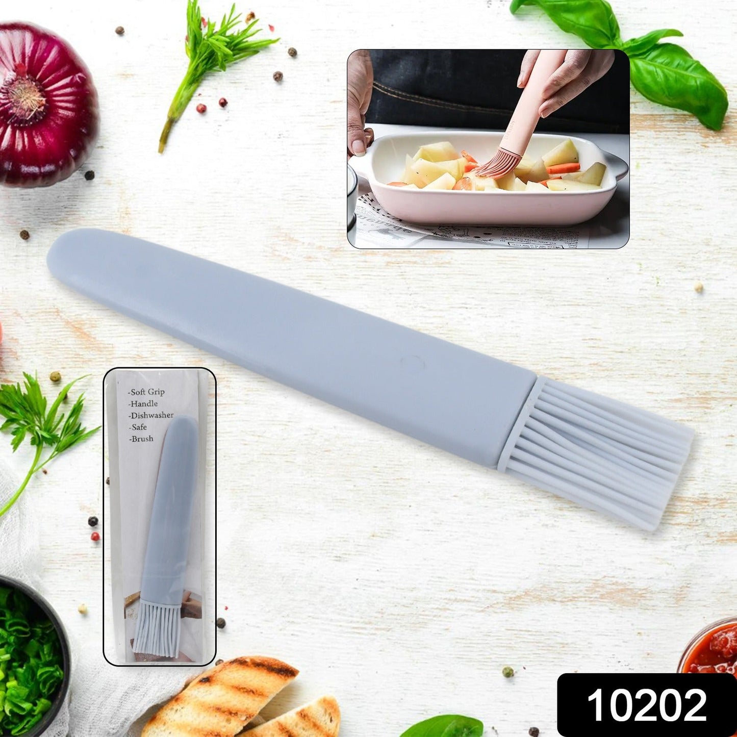 Pastry Brush Basting Brush Bbq Sauce Marinade Meat Silicone Oil Brush (1 Pc) - Happy Price - Image 2