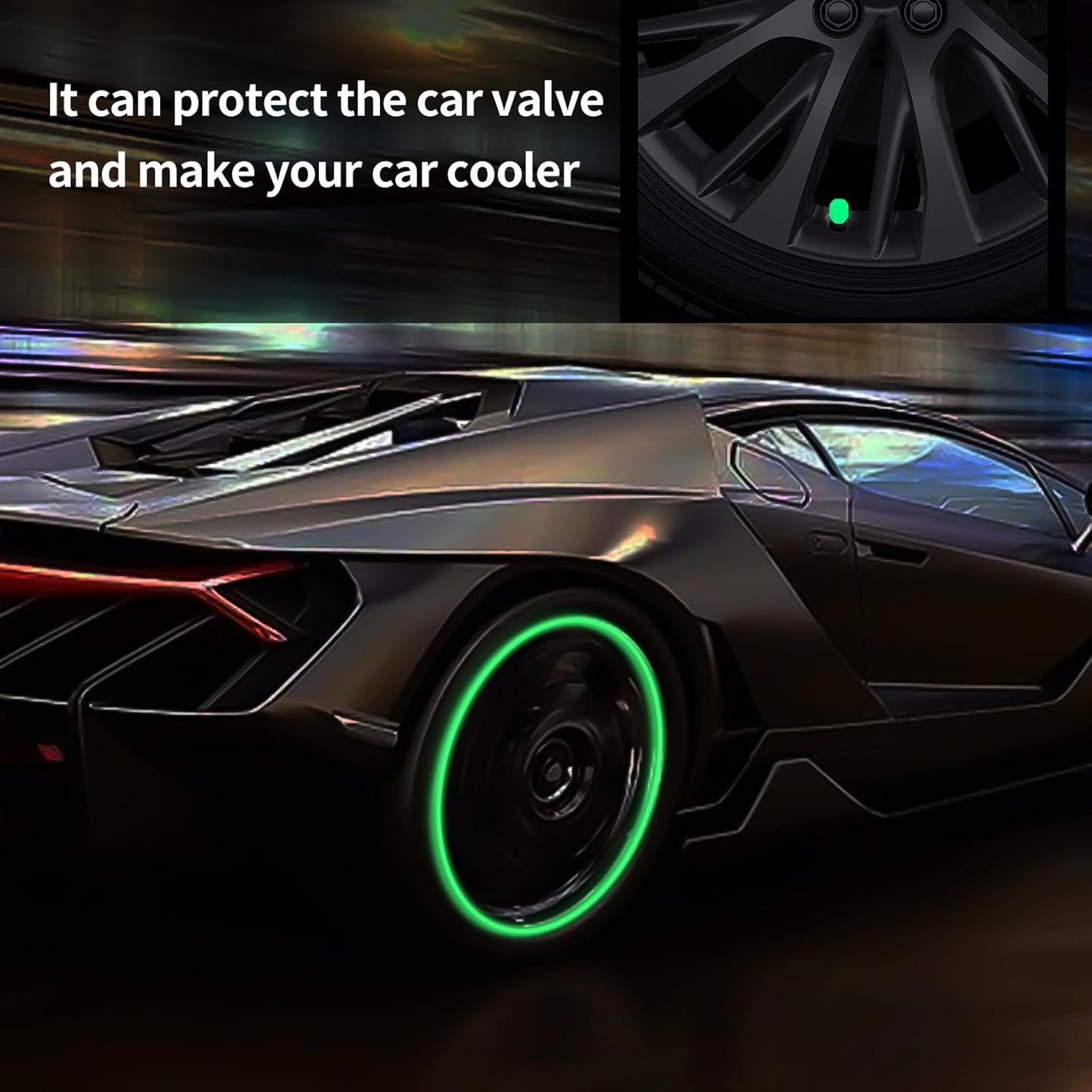 Tyre Valve Caps Luminous Glow Car Tire Valve Cap Covers Vaal Cap (100 Pcs Set) - Happy Price - Image 3