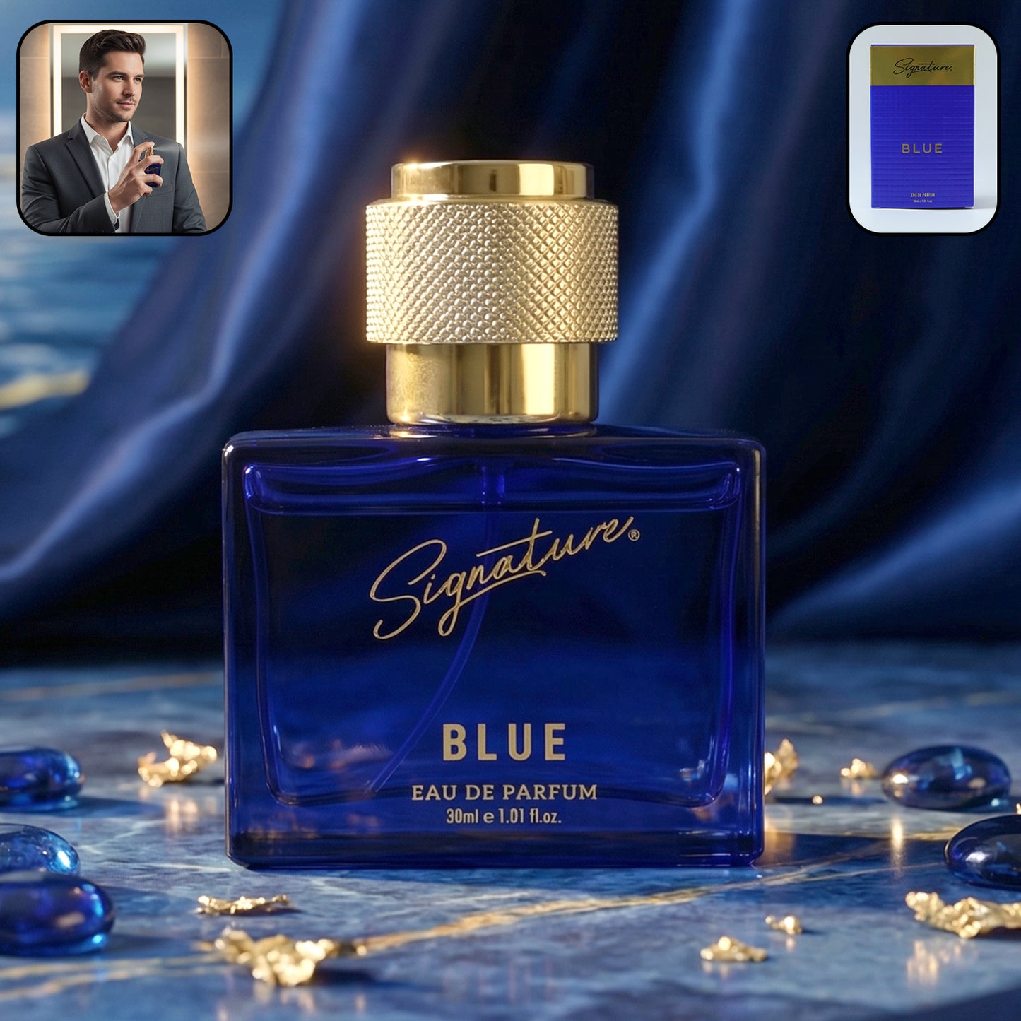Signature Premium Blue Eau De Perfume Spray for Men, 30 ML - Great Price - Image 2