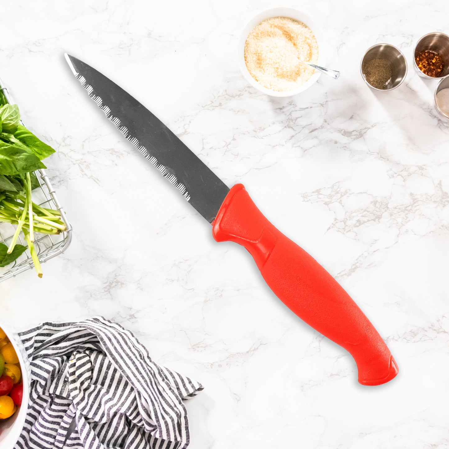 Stainless Steel Serrated Kitchen Knife (1 Pc) - Happy Price - Image 5