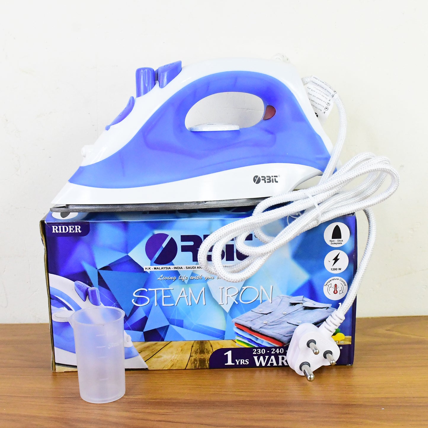 Orbit 1200W Steam Iron with Non-Stick Soleplate & Adjustable Temp (1 Pc) - Happy Price - Image 7