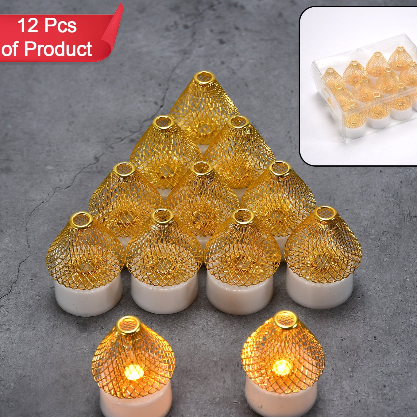12pcs Flameless And Smokeless Decorative Candles Acrylic Led Tea Light Candle For Gifting House Light For Balcony Room Birthday Christmas Festival Events Decor Candles (12 Pieces) - Happy Price - Image 1