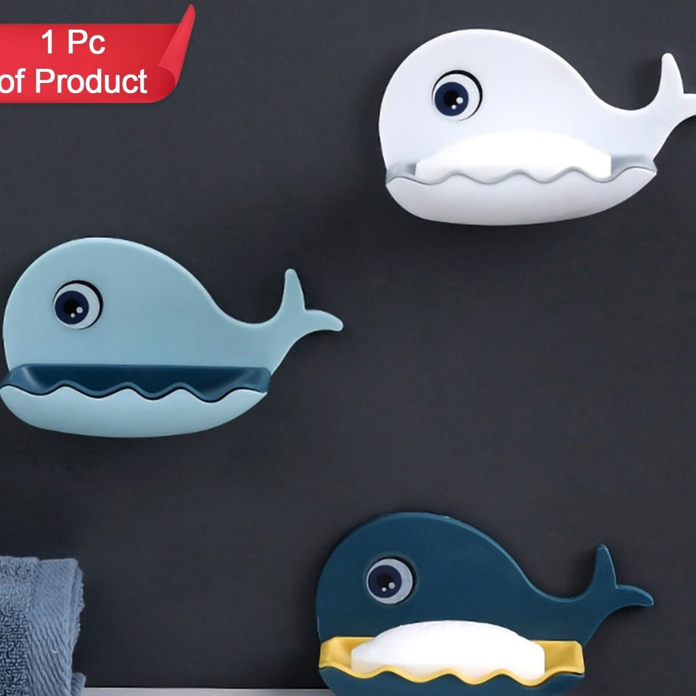 Fish Shape Double Layer Adhesive Waterproof Wall Mounted Soap Bar Holder Stand Rack For Bathroom Shower Wall Kitchen - Happy Price - Image 1