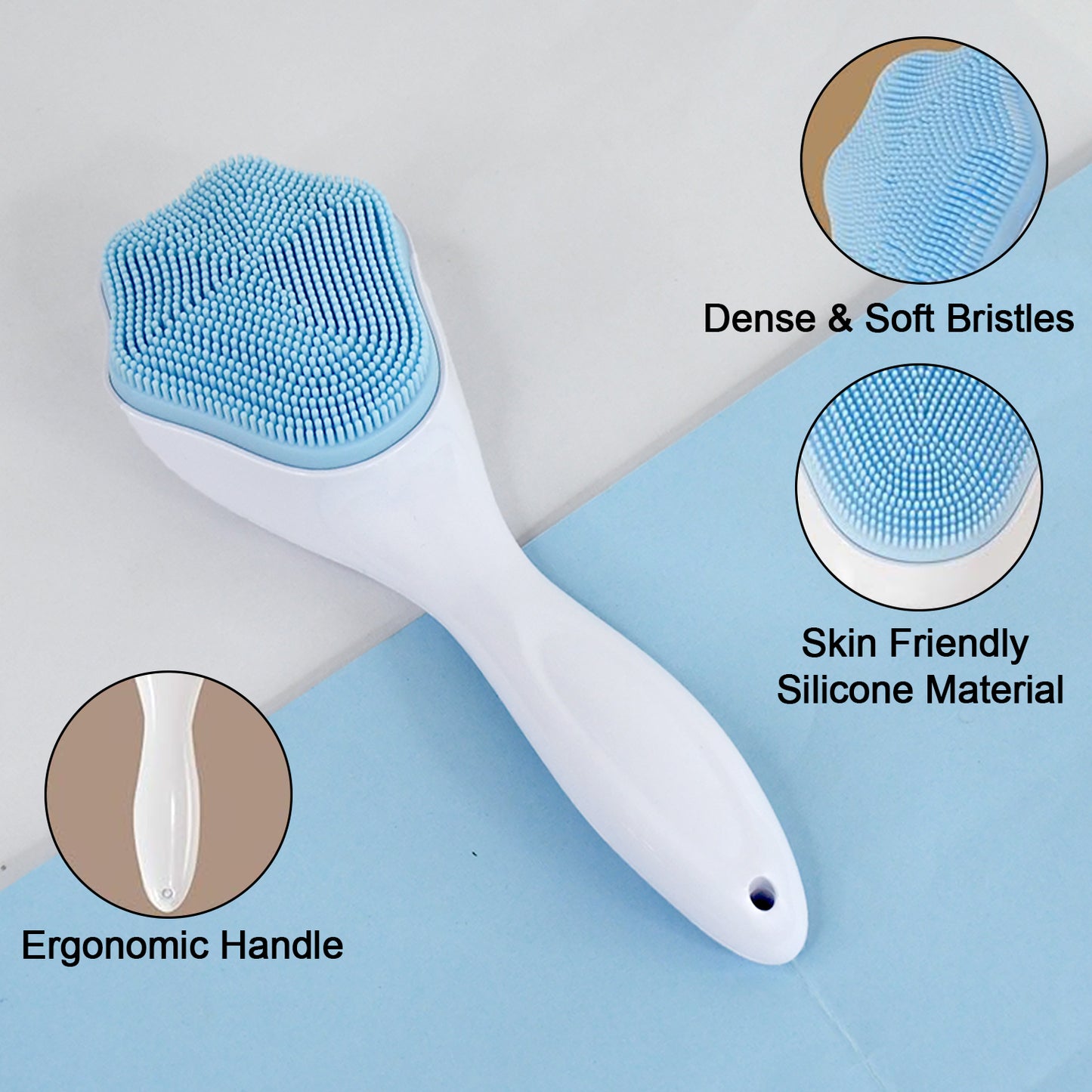 Silicone Face Scrubber Exfoliating Brush Manual Handheld Facial Cleansing Brush (1 Pc) - Happy Price - Image 6
