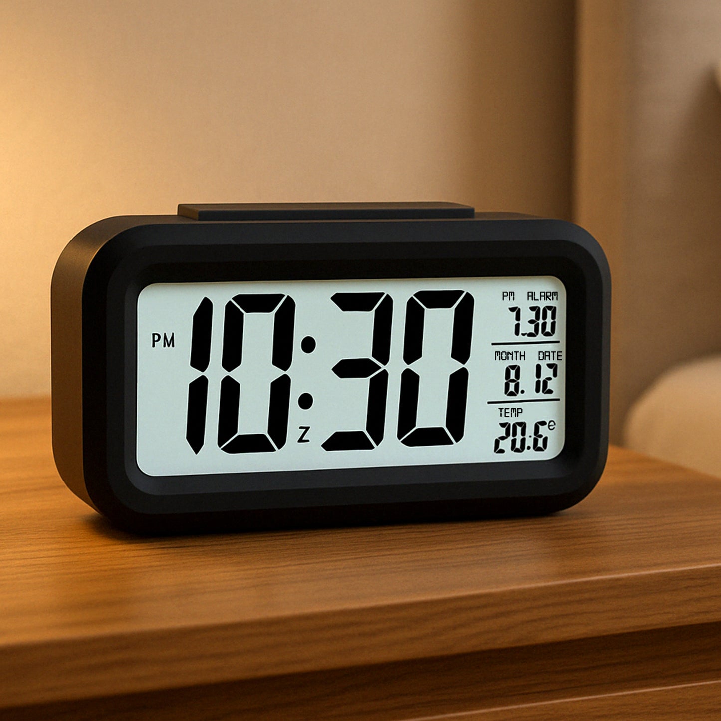 Digital LCD Alarm Clock with Auto Backlight & Temperature Display (1 Pc) - Happy Price - Image 6
